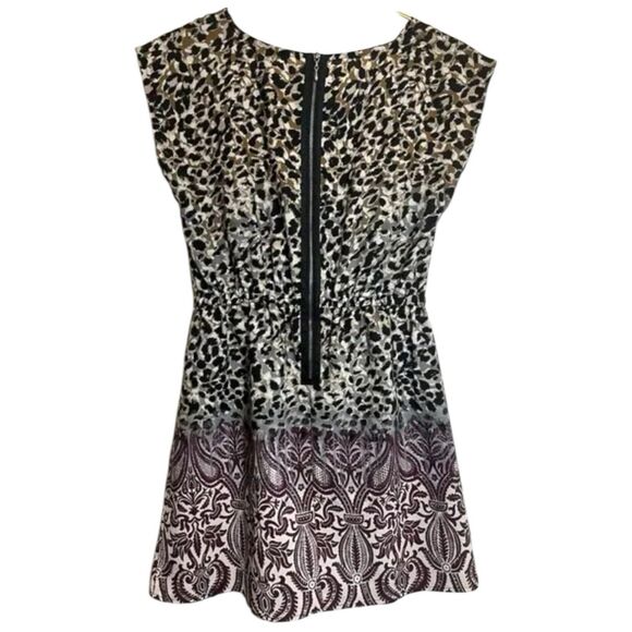 BeBop Midi Dress M Boho Animal Print Purple Fall Layering Y2K Retro Aesthetic - Picture 2 of 13
